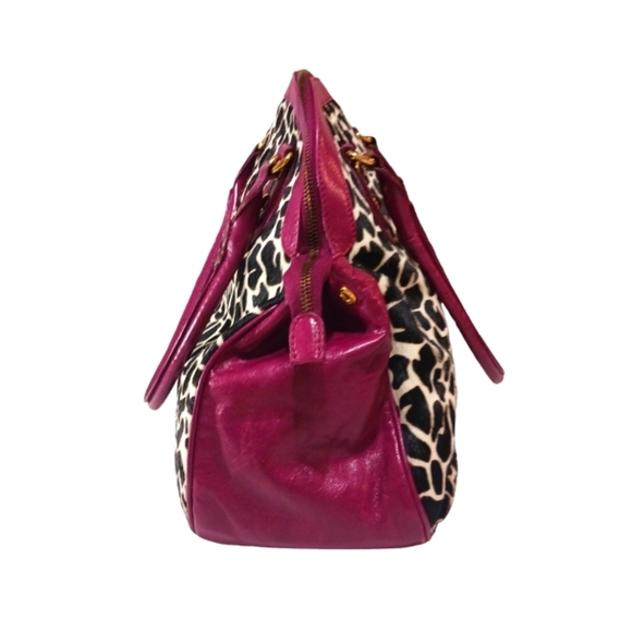 Roberta Gandolfi Italian Leather and Calf Hair Purse Animal Print Should… - Picture 2 of 10